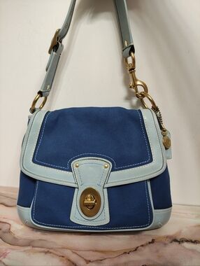 Vintage Coach 10828 65th Annv Legacy Ali Slim Flap Bag Blue